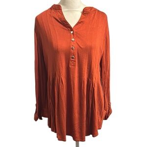 KIM ROGERS burnt orange 3/4 length top